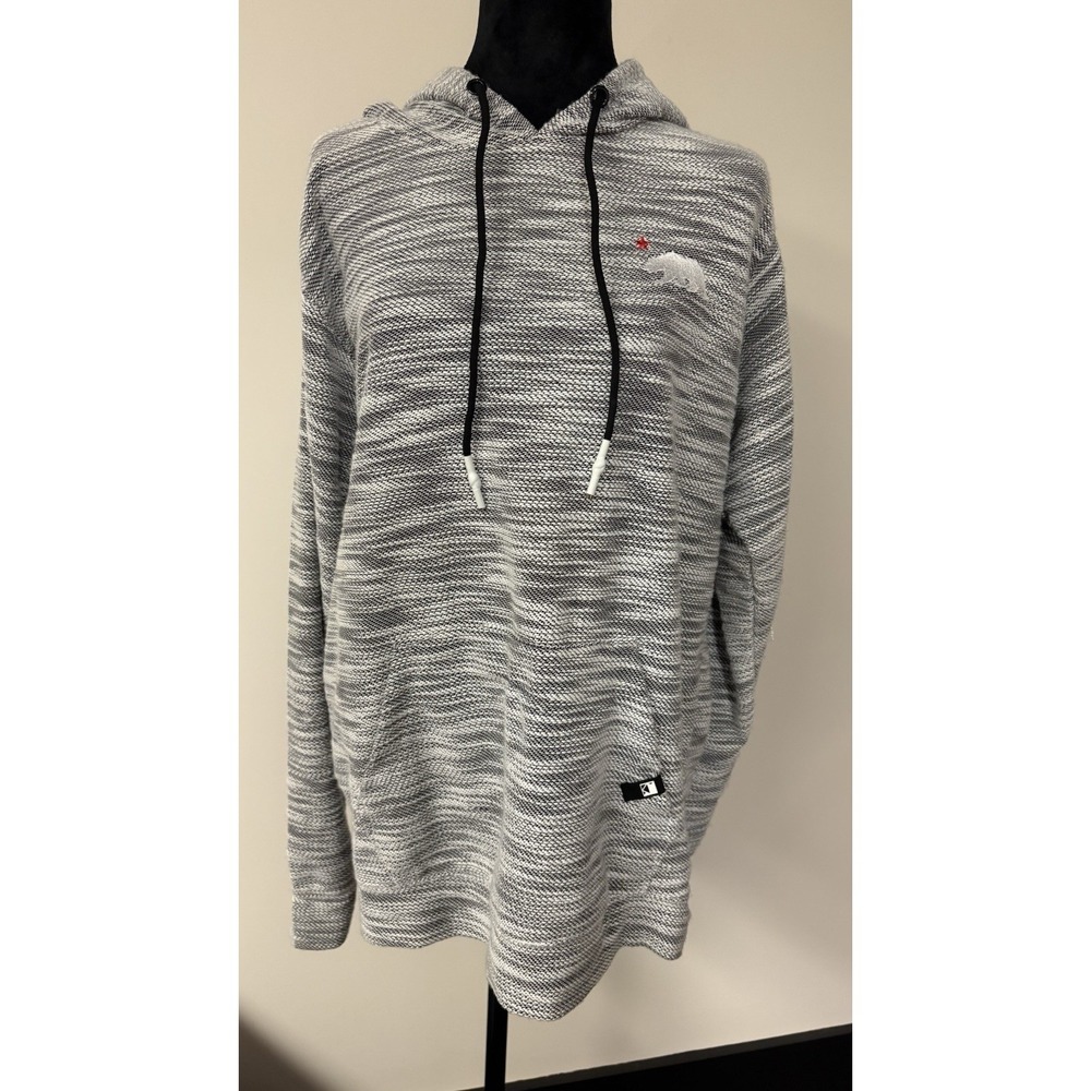 Dikotomy Men's Hoodie Large Gray Black Knit Pullover Sweatshirt California Bear